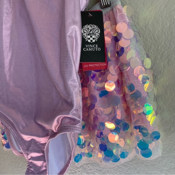 Vince Camuto Girls One Piece Swimsuit and skirt iridescent - Picture 9 of 10